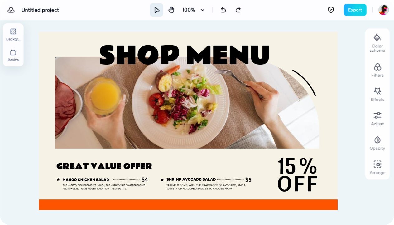 Create table d'hôte menu